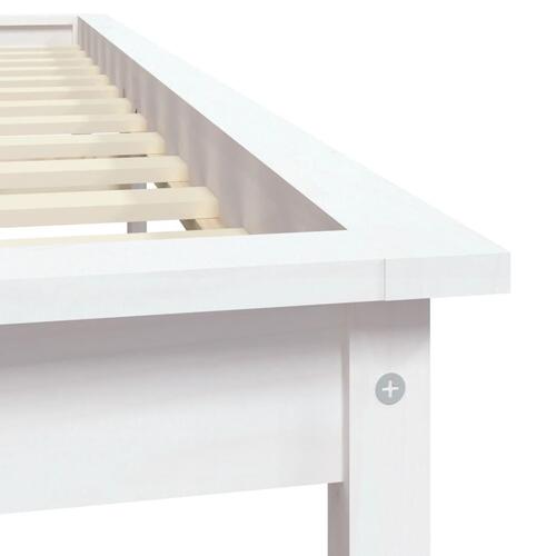 Sengeramme 160x200 cm massivt fyrretræ hvid
