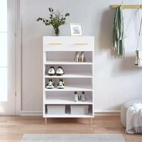 Skoreol 60x35x105 cm konstrueret træ hvid højglans