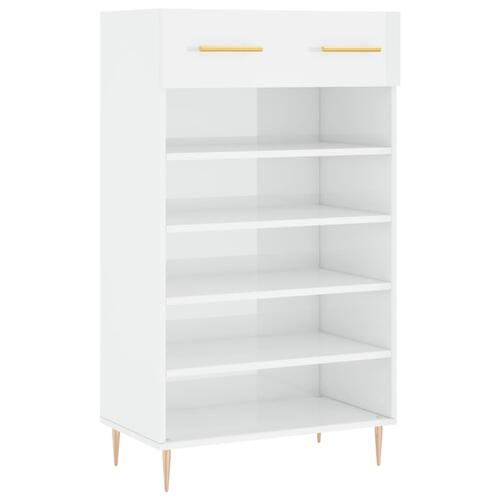 Skoreol 60x35x105 cm konstrueret træ hvid højglans