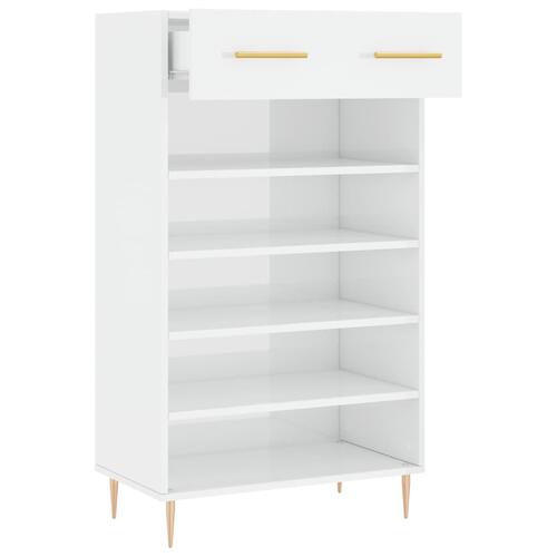 Skoreol 60x35x105 cm konstrueret træ hvid højglans