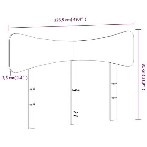 Sengegavl 120 cm massivt fyrretræ hvid