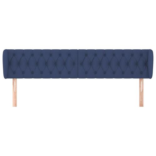Sengegavl med kanter 183x23x78/88 cm stof blå