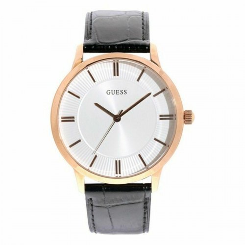 Guess herreur W0664G4 - rosenguld, sort læderrem (Ø 44 mm)