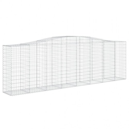 Buede gabionkurve - 4 stk. 400×50×120/140 cm i galvaniseret jern