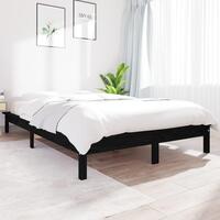 Sengeramme 160x200 cm massivt fyrretræ sort
