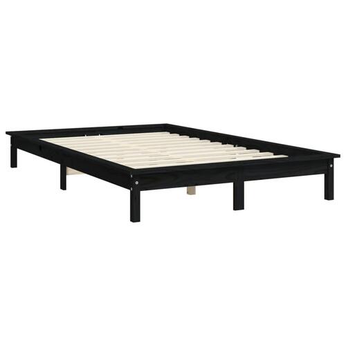Sengeramme 160x200 cm massivt fyrretræ sort