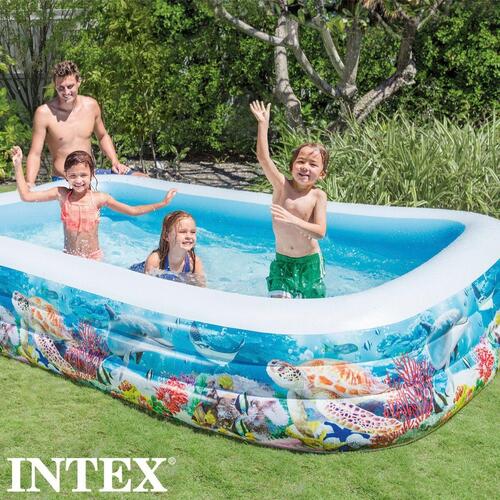 Oppustelig Pool til Børn Intex Tropisk 1020 L 305 x 56 x 183 cm (2 enheder)