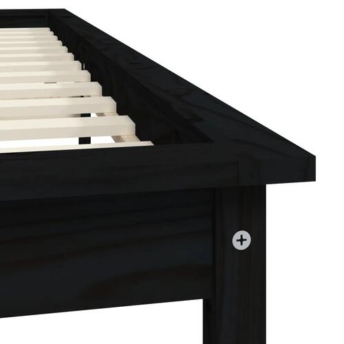 Sengeramme 160x200 cm massivt fyrretræ sort