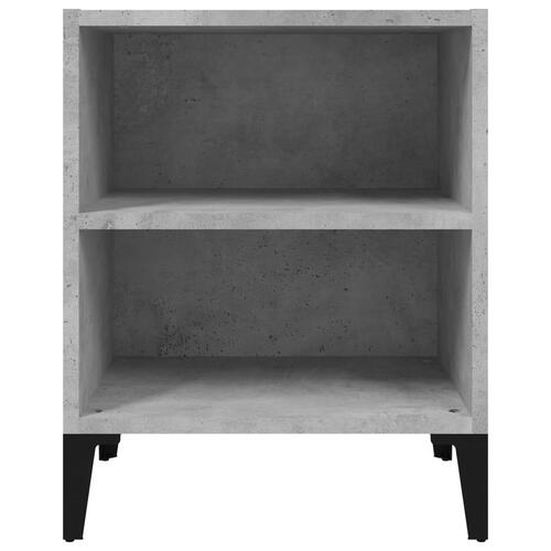 Sengeborde 2 stk. med metalben 40x30x50 cm betongrå