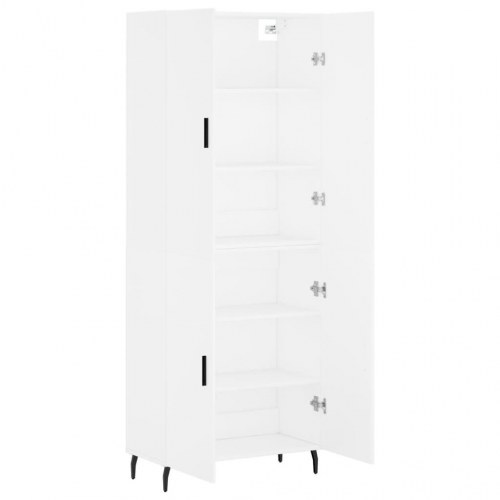Højskab i hvidt konstrueret træ - 69,5 × 34 × 180 cm