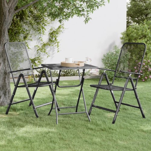 Havebord 60 × 60 × 72 cm i strækmetalnet - antracitgrå