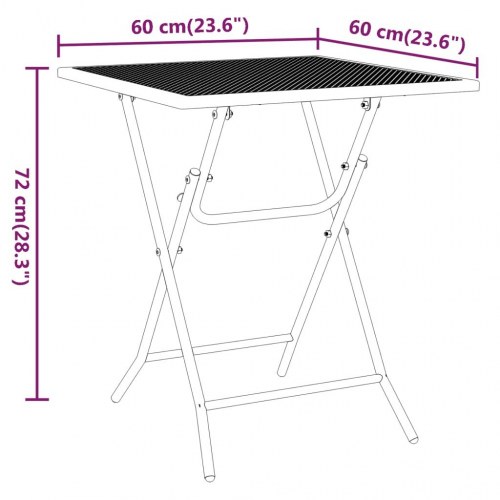 Havebord 60 × 60 × 72 cm i strækmetalnet - antracitgrå