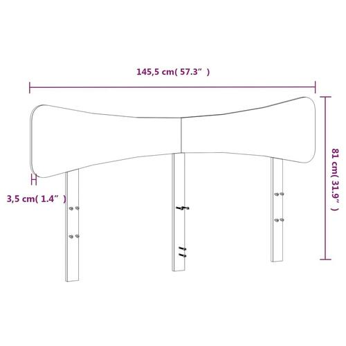 Sengegavl 140 cm massivt fyrretræ hvid