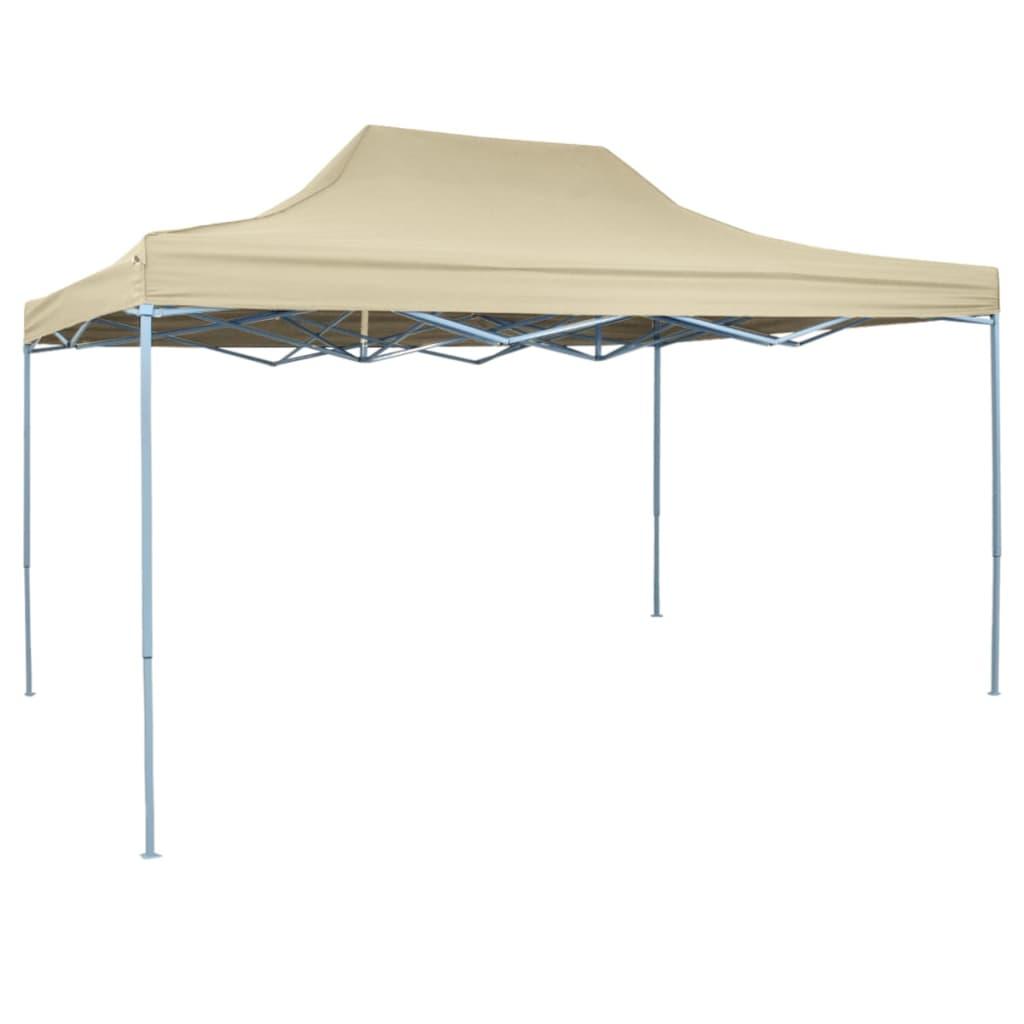Foldbart telt pop-up 3 x 4,5 m cremefarvet