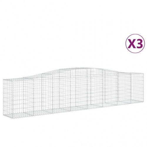 Buede gabionkurve - 3 stk. 400×50×80/100 cm i galvaniseret jern