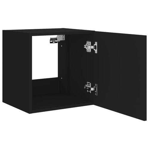 Væghængte tv-borde 2 stk. med LED-lys 40,5x35x40 cm sort