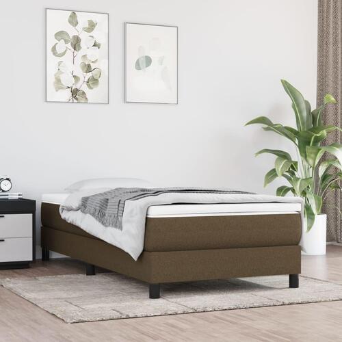 Springmadras med pocketfjedre 100x200x20 cm stof mørkebrun