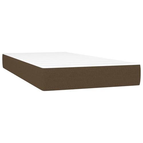 Springmadras med pocketfjedre 100x200x20 cm stof mørkebrun