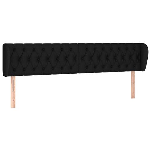 Sengegavl med kanter 203x23x78/88 cm stof sort