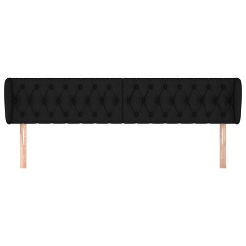 Sengegavl med kanter 203x23x78/88 cm stof sort