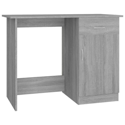 Skrivebord 100x50x76 cm konstrueret træ grå sonoma-eg