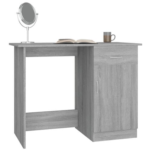 Skrivebord 100x50x76 cm konstrueret træ grå sonoma-eg