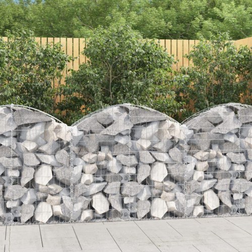 Buet gabionkurv 100 × 30 × 80/100 cm - galvaniseret jern