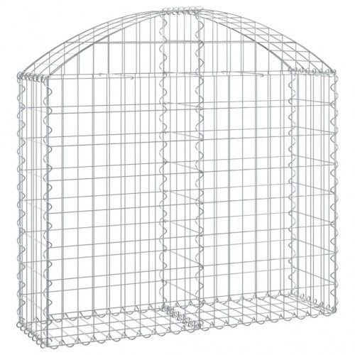 Buet gabionkurv 100 × 30 × 80/100 cm - galvaniseret jern
