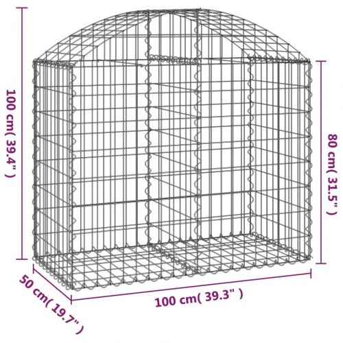 Buet gabionkurv 100×50×80/100 cm - galvaniseret jern