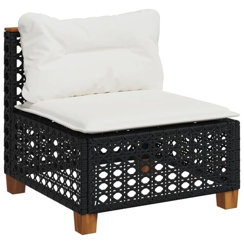 Sofasæt til haven 11 dele med hynder polyrattan sort