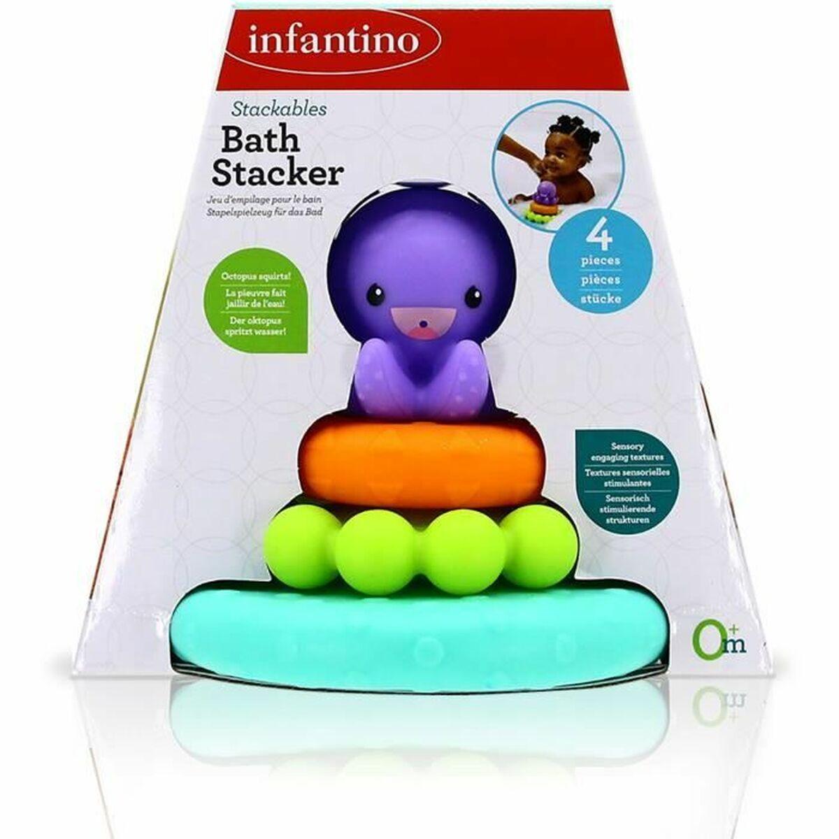 Infantino Bath Stacker - blød stablepyramide til badet med blæksprutte