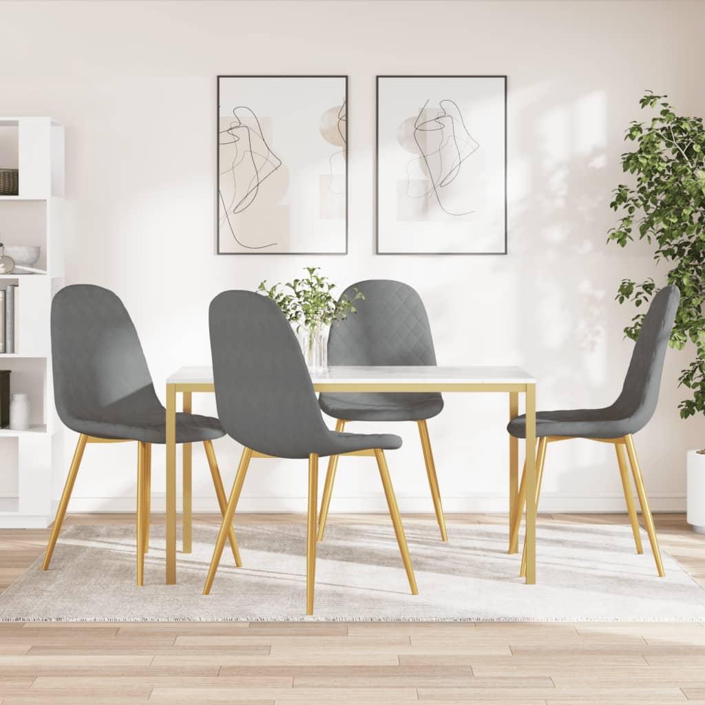 Spisebordsstole 4 stk. velour lysegrå