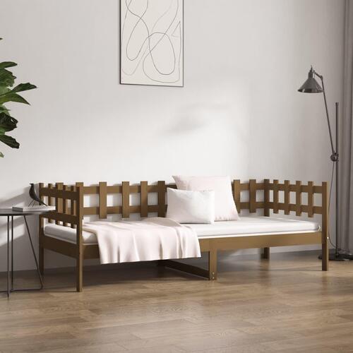 Daybed 90x200 cm massivt fyrretræ gyldenbrun
