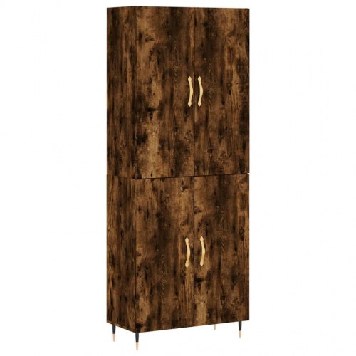 Højskab 69,5x34x180 cm konstrueret træ røget egetræsfarve