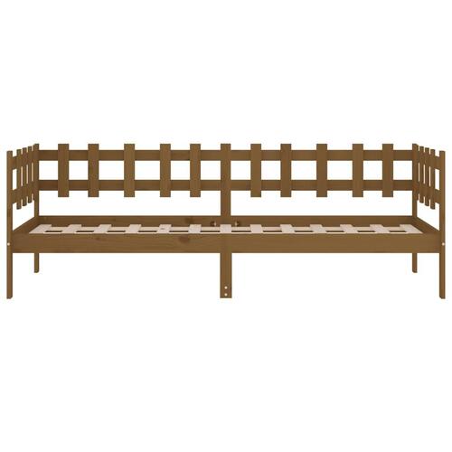 Daybed 90x200 cm massivt fyrretræ gyldenbrun