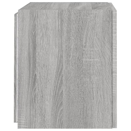 Væghængt tv-bord med LED-lys 40,5x35x40 cm grå sonoma-eg