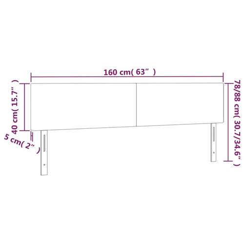 Sengegavl med LED-lys 160x5x78/88 cm stof mørkebrun