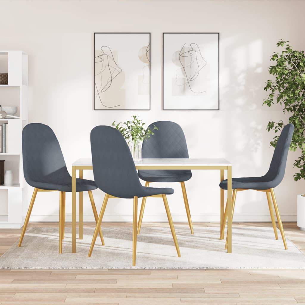 Spisebordsstole 4 stk. velour mørkegrå