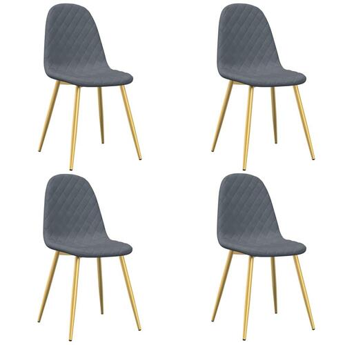 Spisebordsstole 4 stk. velour mørkegrå