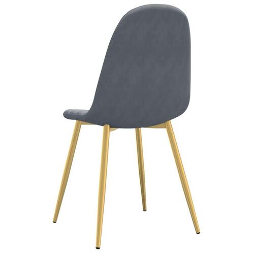 Spisebordsstole 4 stk. velour mørkegrå