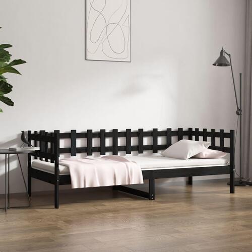 Daybed 90x200 cm massivt fyrretræ sort