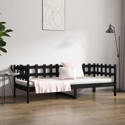 Daybed 90x200 cm massivt fyrretræ sort