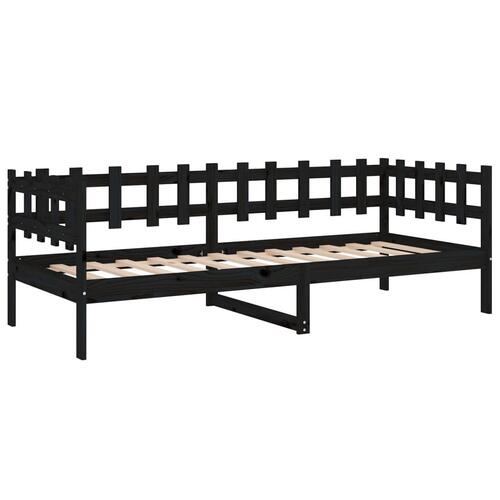 Daybed 90x200 cm massivt fyrretræ sort