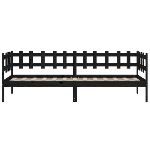 Daybed 90x200 cm massivt fyrretræ sort