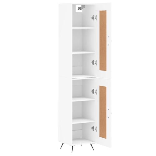 Skab 34,5x34x180 cm konstrueret træ hvid