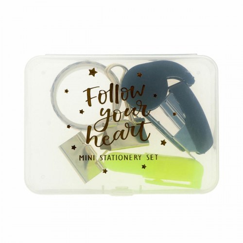 Mini kontorartikelsæt Inca Follow Your Heart - 6 dele