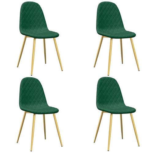 Spisebordsstole 4 stk. velour mørkegrøn