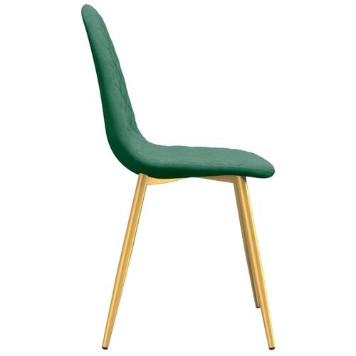 Spisebordsstole 4 stk. velour mørkegrøn