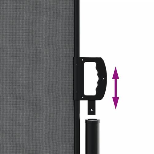 Sammenrullelig sidemarkise 200x1000 cm antracitgrå