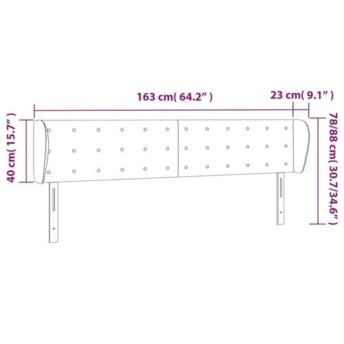 Sengegavl med kanter 163x23x78/88 cm stof gråbrun